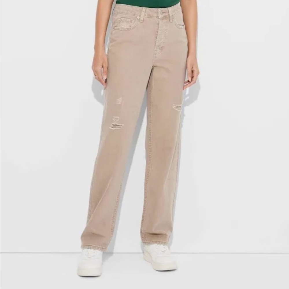 High Rise Jeans tan/ corduroy